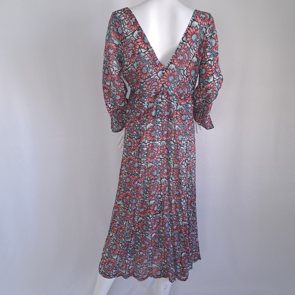 Anokhi Surplice Floral Print Midi Dress - Picture 8 of 13